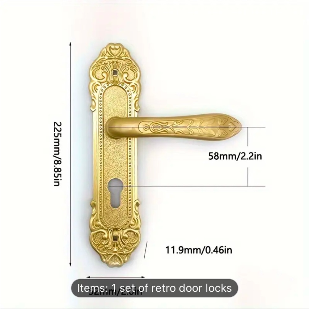 Antique Victorian door lock with handle keyed